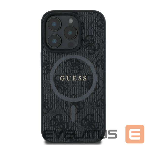 Tagakaaned Guess Guess 4G Ring Classic Logo MagSafe case for iPhone 16 Pro - black