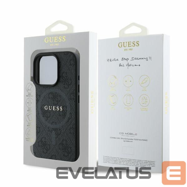 Tagakaaned Guess Guess 4G Ring Classic Logo MagSafe case for iPhone 16 Pro - black