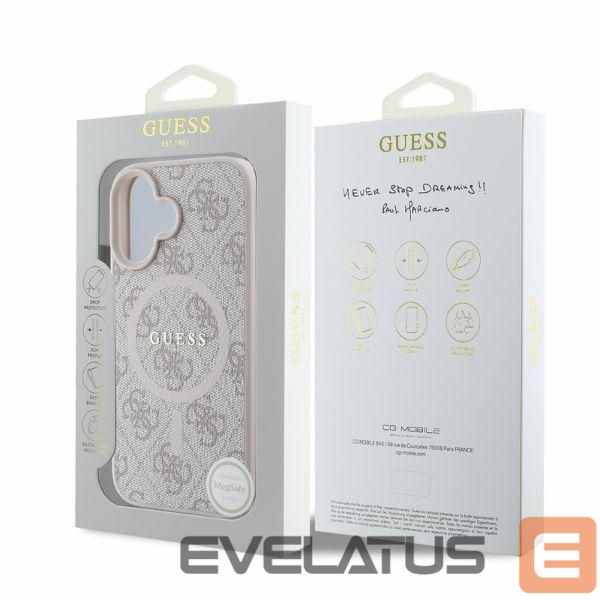Tagakaaned Guess Guess 4G Ring Classic Logo MagSafe iPhone 16 Case - Pink