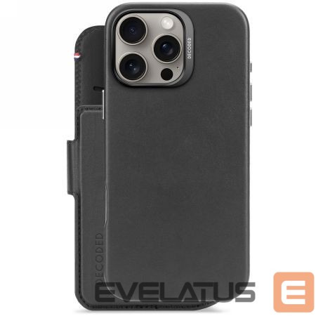 Muu telefoni lisavarustus Decoded Decoded Leather Detachable Wallet MagSafe Case with Wallet for iPhone 16 Pro Max - Black