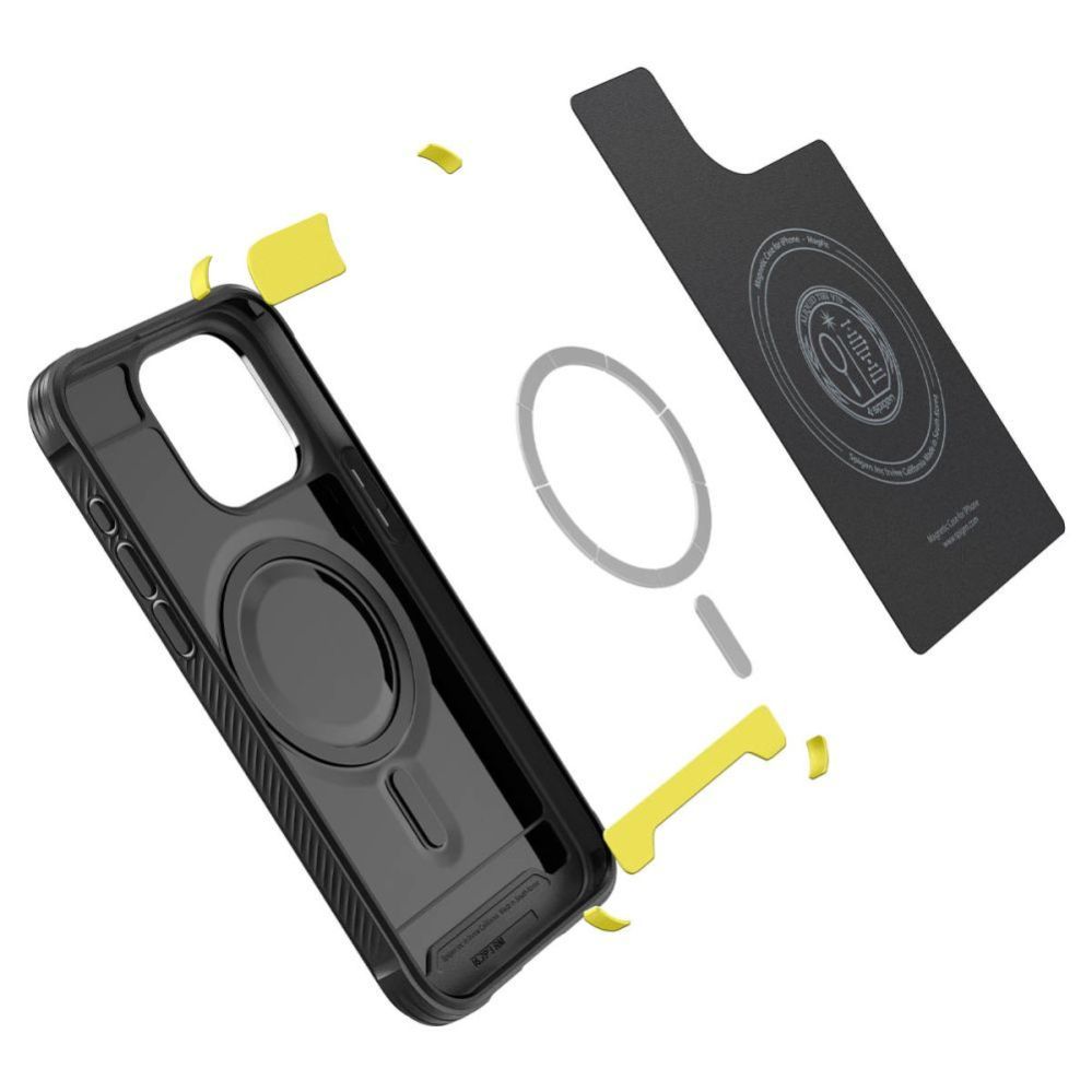 Citas preces Spigen Spigen Rugged Armor Mag Case with MagSafe for iPhone 15 Pro Max - Matte Black