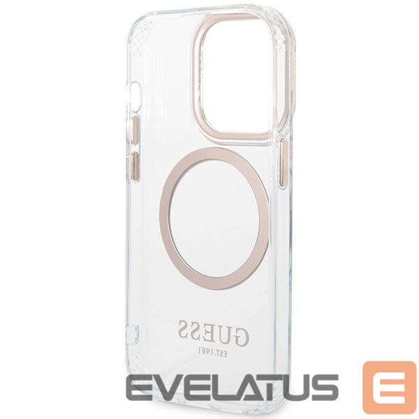 Muud kaubad Guess Guess Metal Outline MagSafe case for iPhone 15 Pro - gold