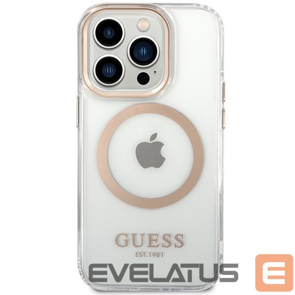 Muud kaubad Guess Guess Metal Outline Magsafe iPhone 15 Pro Max Case - Gold