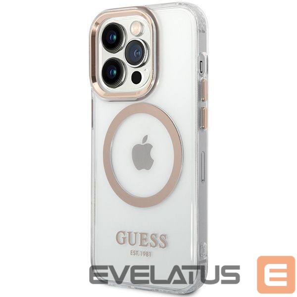 Muud kaubad Guess Guess Metal Outline Magsafe iPhone 15 Pro Max Case - Gold