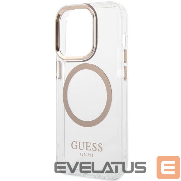 Muud kaubad Guess Guess Metal Outline Magsafe iPhone 15 Pro Max Case - Gold
