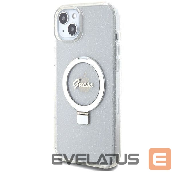Muud kaubad Guess Guess GUHMP15MHRSGSD iPhone 15 Plus / 14 Plus 6.7" transparent/transparent hardcase Ring Stand Script Glitter MagSafe