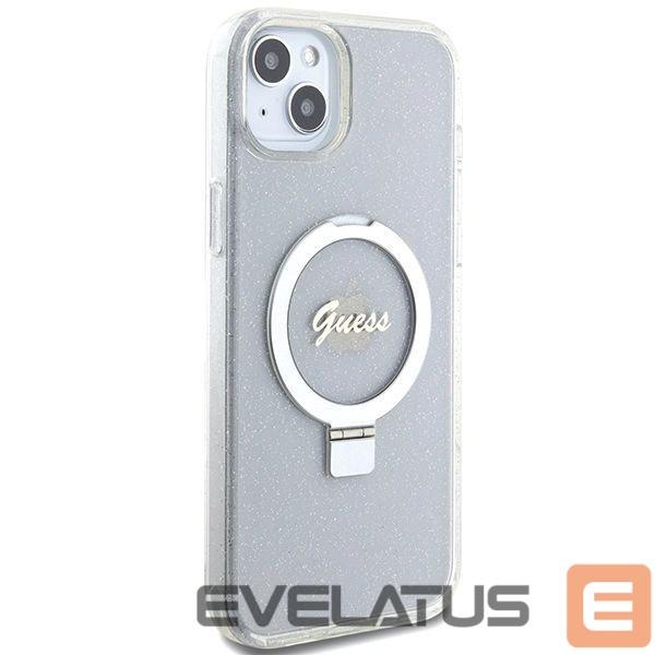 Muud kaubad Guess Guess GUHMP15MHRSGSD iPhone 15 Plus / 14 Plus 6.7" transparent/transparent hardcase Ring Stand Script Glitter MagSafe