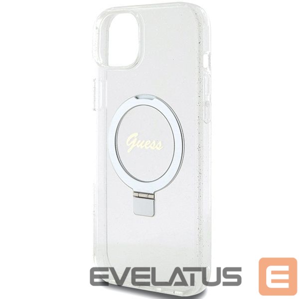 Muud kaubad Guess Guess GUHMP15MHRSGSD iPhone 15 Plus / 14 Plus 6.7" transparent/transparent hardcase Ring Stand Script Glitter MagSafe