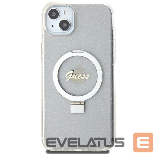 Muud kaubad Guess Guess GUHMP15MHRSGSD iPhone 15 Plus / 14 Plus 6.7" transparent/transparent hardcase Ring Stand Script Glitter MagSafe