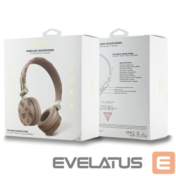 Muud kaubad Guess Guess Bluetooth ENC GUBH70EPOSMW Brown/Brown Peony Script Round Shape Headphones