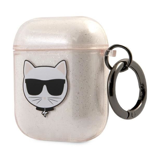Citas preces Karl Lagerfeld Karl Lagerfeld Glitter Choupette Case for AirPods 1 / 2 - Gold