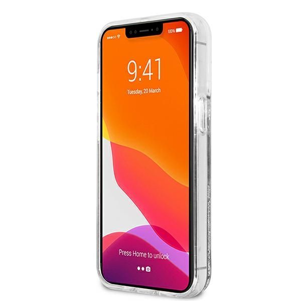 Citas preces Karl Lagerfeld Karl Lagerfeld Liquid Glitter Karl&Choupette case for iPhone 13 Pro / 13 6.1" - silver