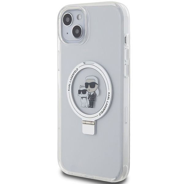 Citas preces Karl Lagerfeld Karl Lagerfeld KLHMP15MHMRSKCH iPhone 15 Plus / 14 Plus 6.7" white/white hardcase Ring Stand Karl&Choupette MagSafe