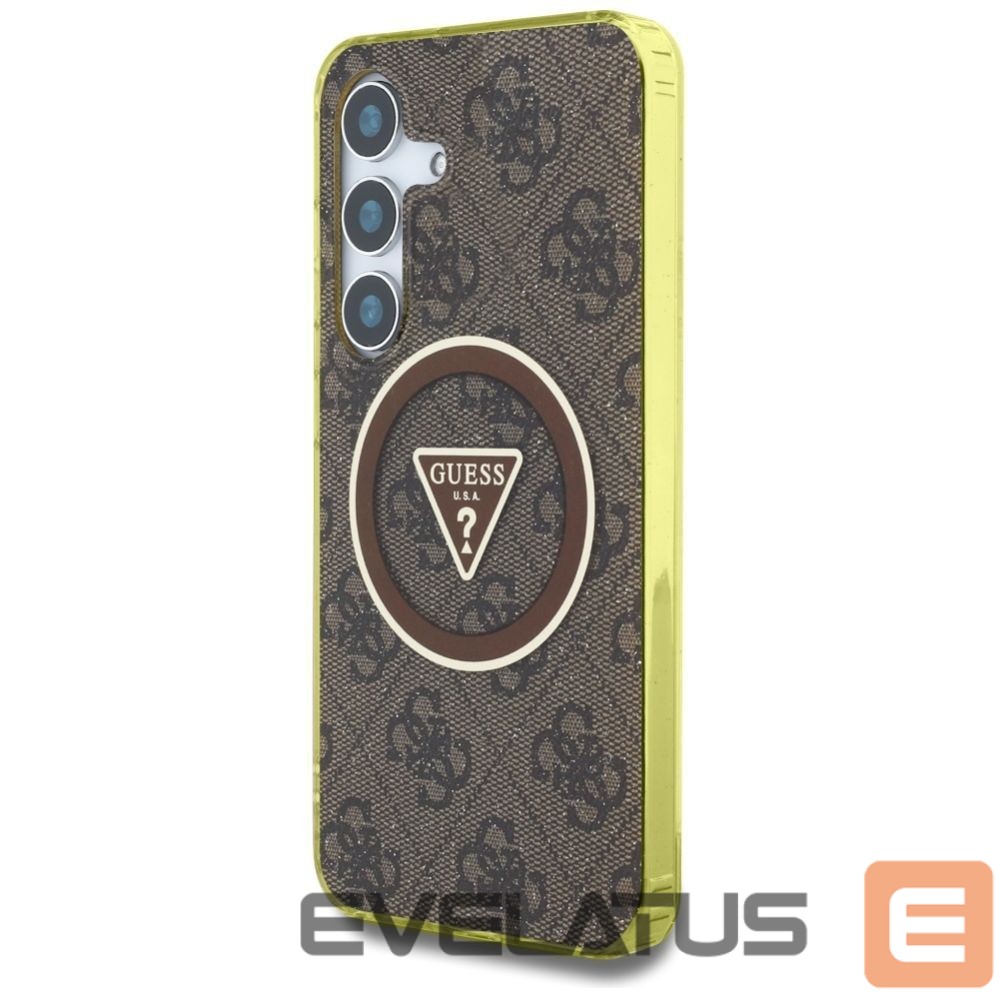 Muud kaubad Guess Guess 4G Glitter Triangle Buttons MagSafe Case for Samsung Galaxy S25 Brown
