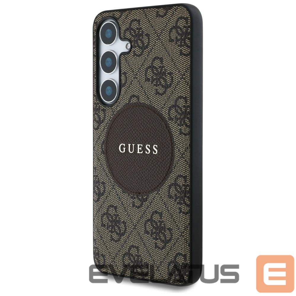 Muud kaubad Guess Guess 4G Round Patch Classic Logo MagSafe Case for Samsung Galaxy S25 Plus Brown