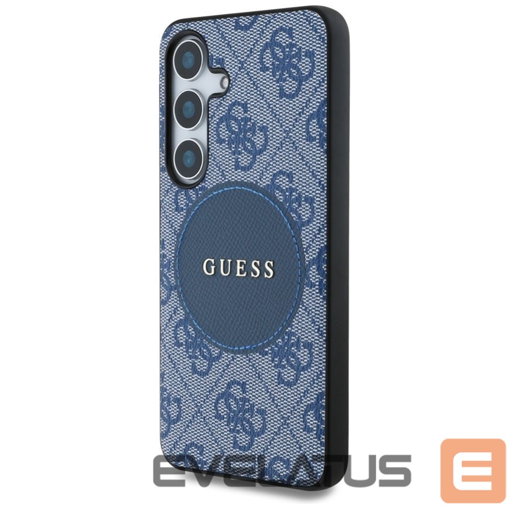 Muud kaubad Guess Guess 4G Round Patch Classic Logo MagSafe case for Samsung Galaxy S25 Plus blue