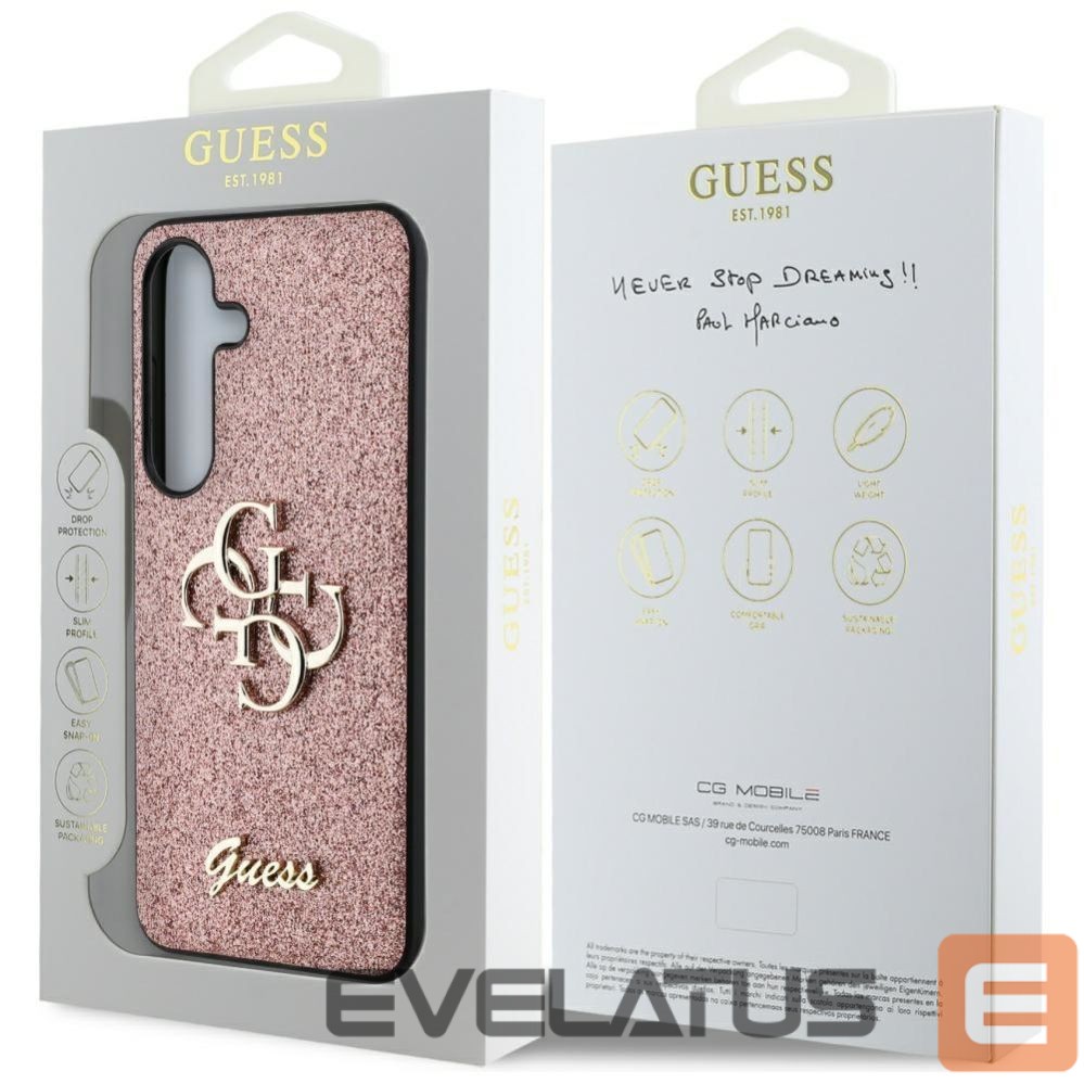 Muud kaubad Guess Guess Fixed Glitter Big 4G Metal Logo Case for Samsung Galaxy S25 Pink