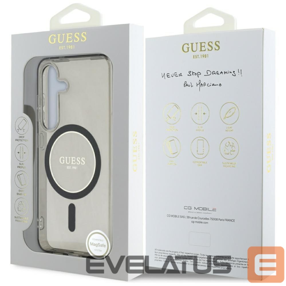 Muud kaubad Guess Guess Glitter Circle Classic Logo MagSafe case for Samsung Galaxy S25 black