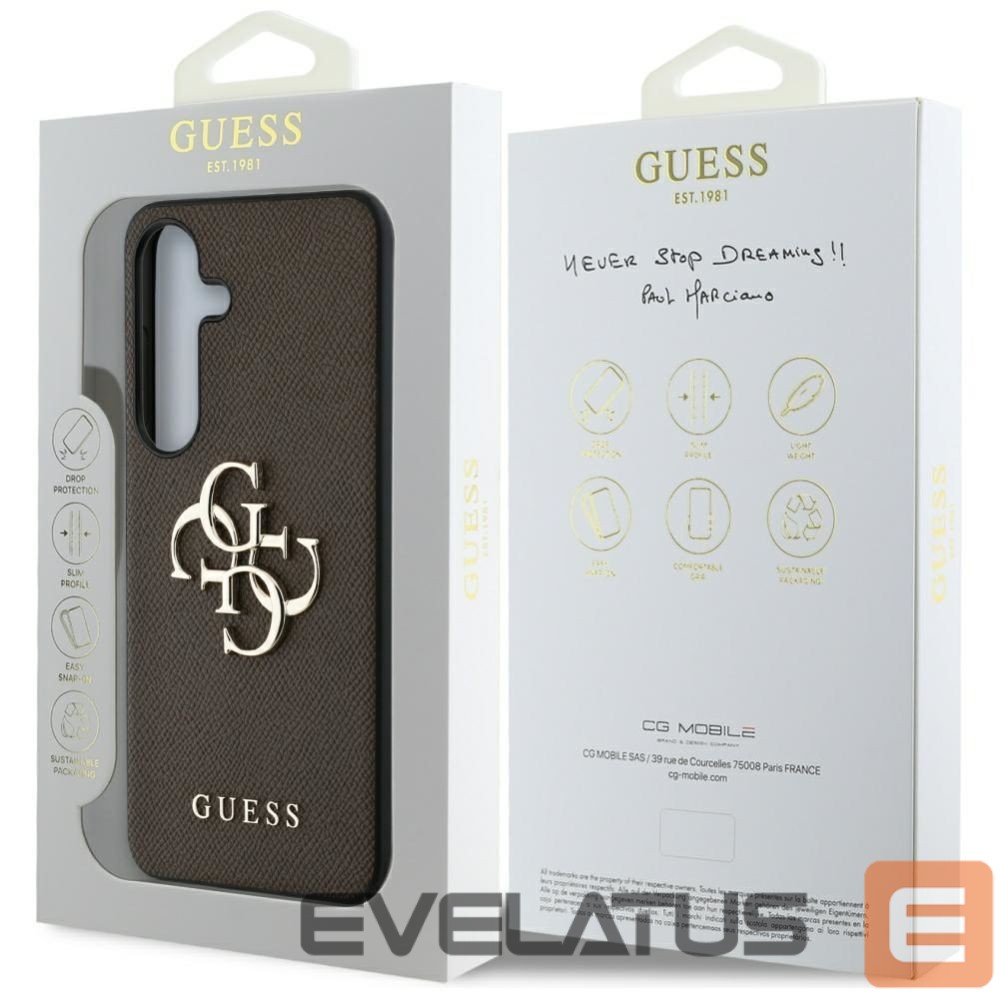 Muud kaubad Guess Guess Grained Big 4G Logo Small Classic Logo case for Samsung Galaxy S25 brown