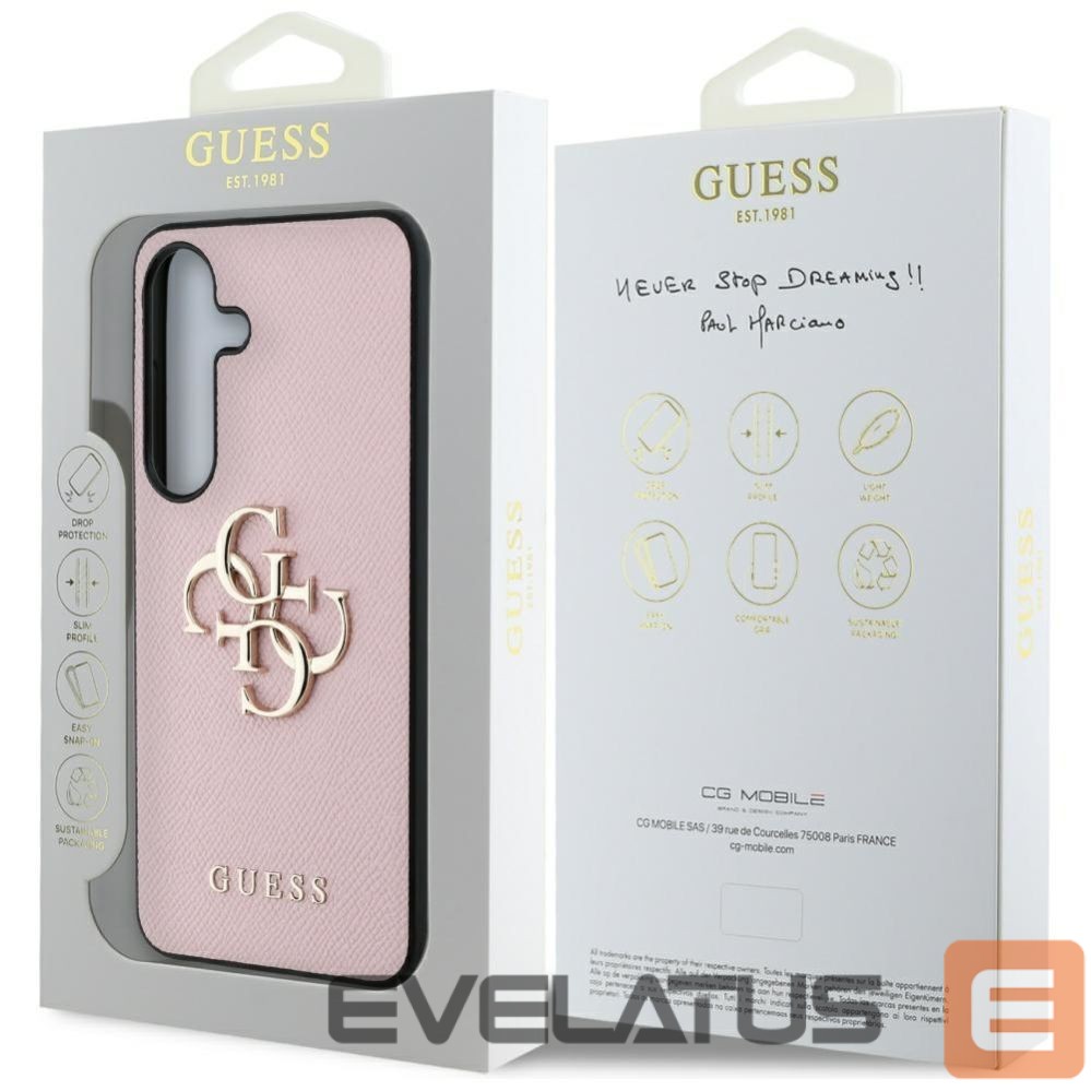 Muud kaubad Guess Guess Grained Big 4G Logo Small Classic Logo case for Samsung Galaxy S25 Plus pink