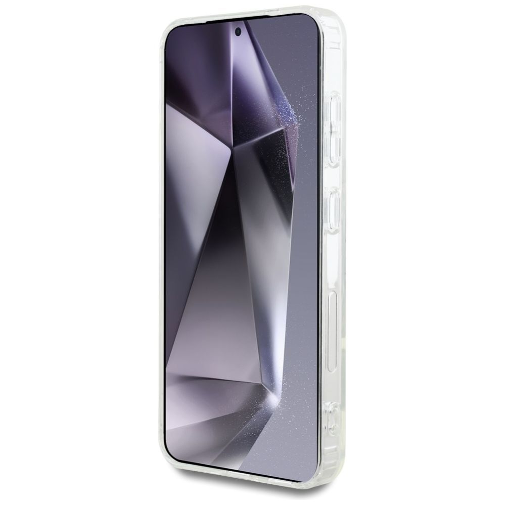 Citas preces Karl Lagerfeld Case Karl Lagerfeld Button Karl & Choupette Heads Printed Logo MagSafe Samsung Galaxy S25 white