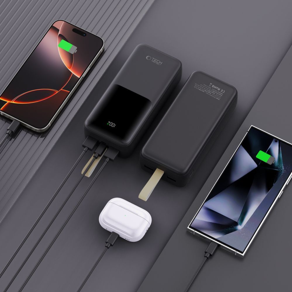 Citas preces Tech-Protect Powerbank Tech-Protect PB03 30000mAh 22.5W - black