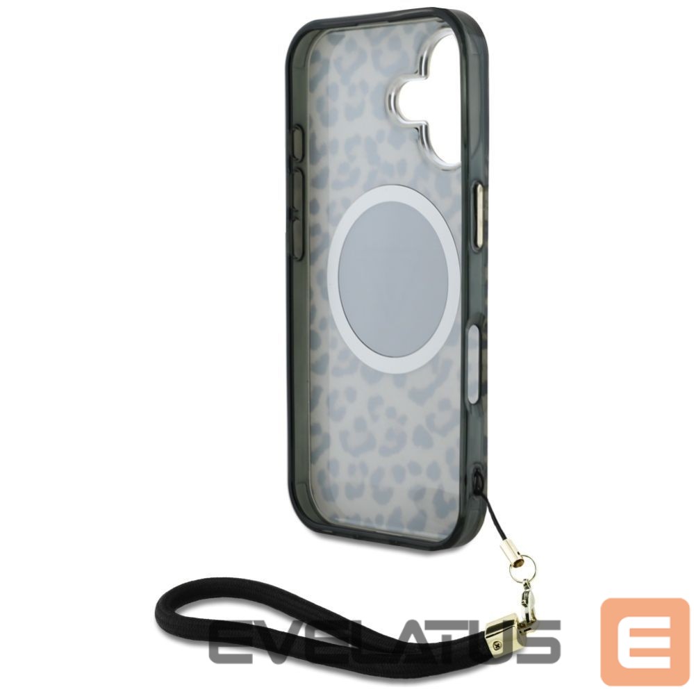 Muud kaubad Guess Guess HC IML Leopard Triangle Cord Strap MagSafe iPhone 16 Case - Brown