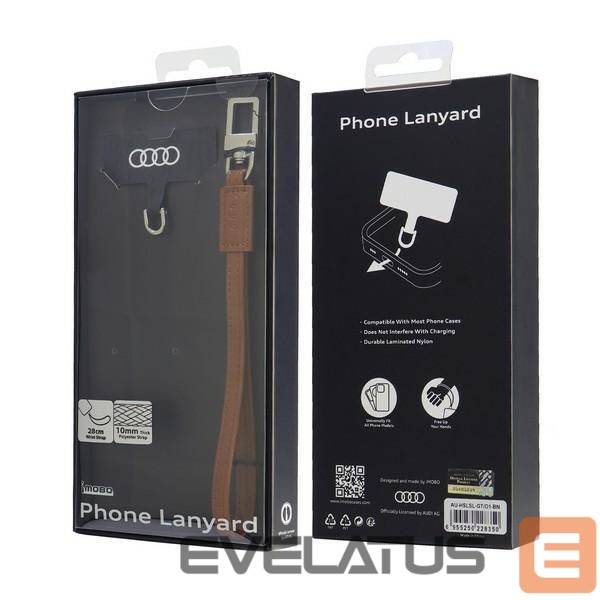 Muud kaubad Audi Audi Crossbody Leather Universal Lanyard 28cm x 10mm - Brown