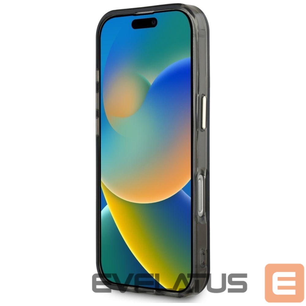 Citas preces Guess Guess IML Metal Mountain Logo MagSafe iPhone 16 Pro Case - Black