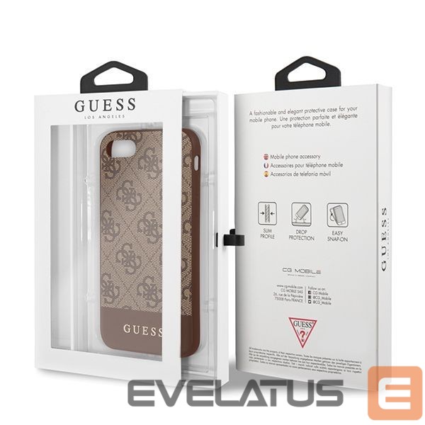 Citas preces Guess Guess 4G Stripe Collection case for iPhone 7 / 8 / SE 2020 / SE 2022 - brown