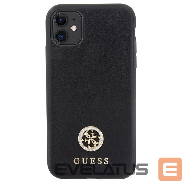 Citas preces Guess Guess Strass Metal Logo iPhone 11 / Xr 6.1" Case - Black