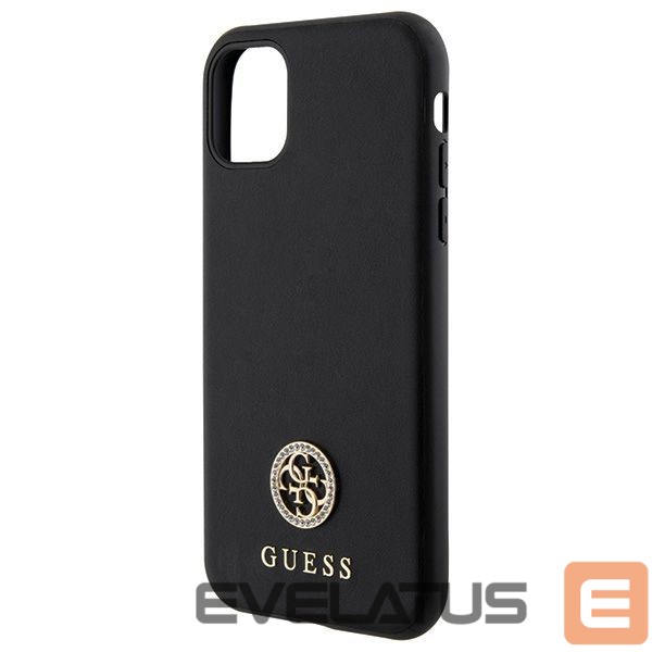 Citas preces Guess Guess Strass Metal Logo iPhone 11 / Xr 6.1" Case - Black