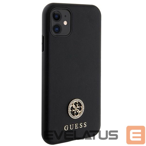Citas preces Guess Guess Strass Metal Logo iPhone 11 / Xr 6.1" Case - Black