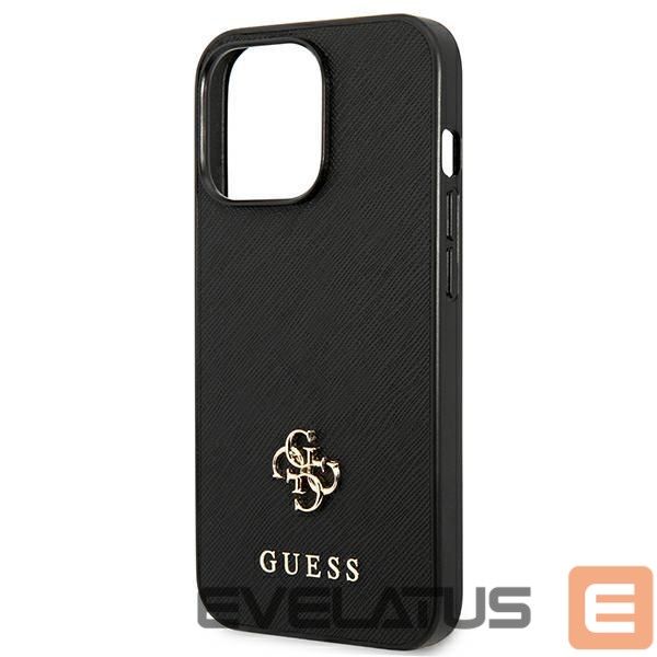 Citas preces Guess Guess Saffiano 4G Small Metal Logo case for iPhone 13 Pro / 13 6.1" - black