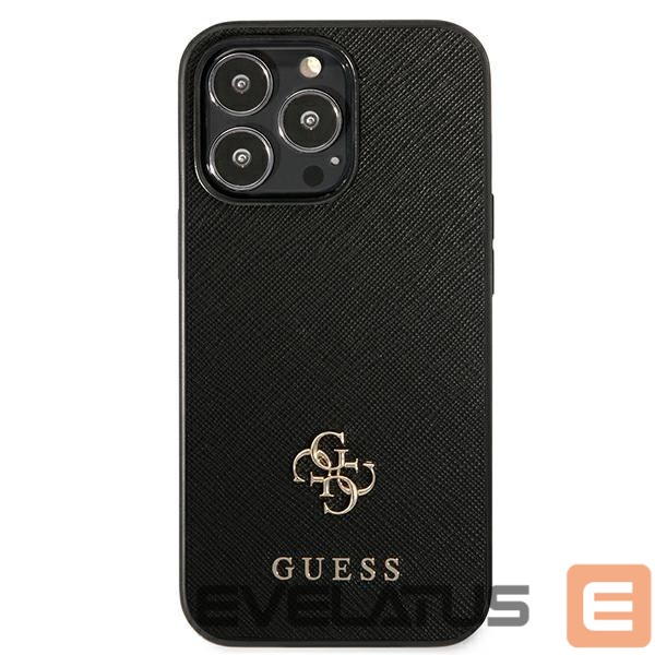 Citas preces Guess Guess Saffiano 4G Small Metal Logo case for iPhone 13 Pro / 13 6.1" - black