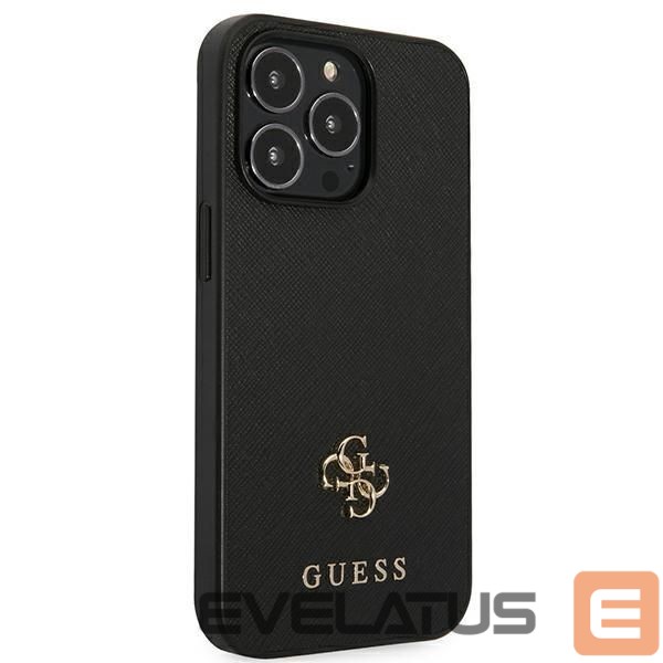 Citas preces Guess Guess Saffiano 4G Small Metal Logo case for iPhone 13 Pro / 13 6.1" - black