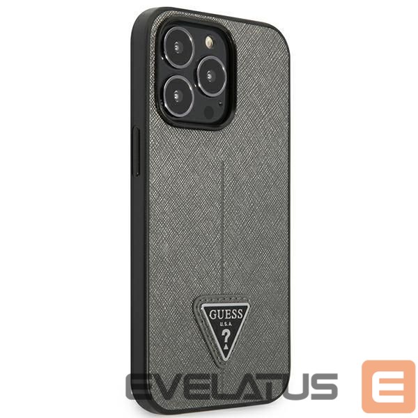 Citas preces Guess Guess Saffiano Triangle Logo case for iPhone 13 Pro / 13 6.1" - silver