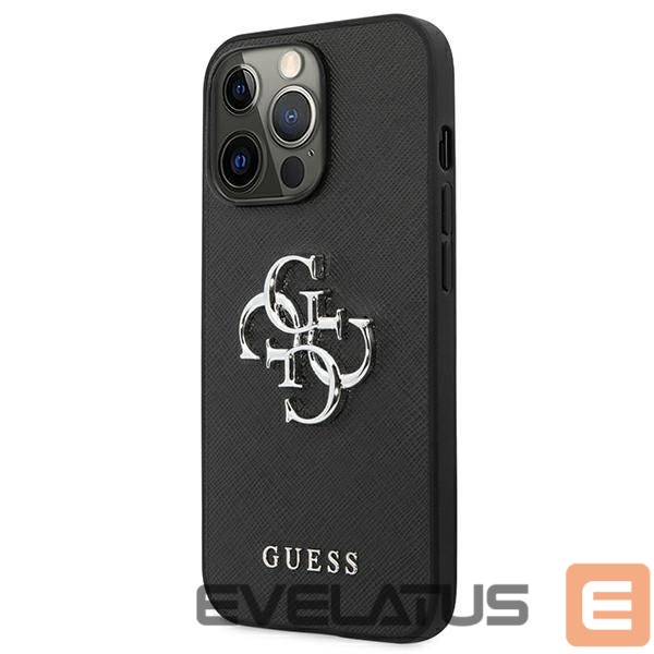 Citas preces Guess Guess Saffiano 4G Metal Logo case for iPhone 13 Pro / 13 6.1" - black
