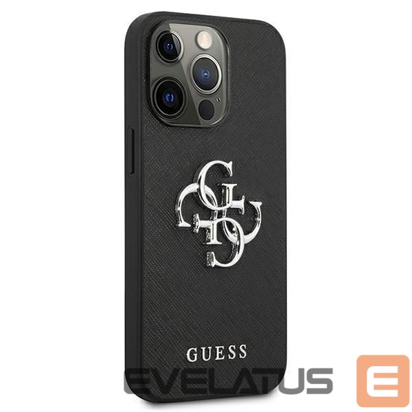 Citas preces Guess Guess Saffiano 4G Metal Logo case for iPhone 13 Pro / 13 6.1" - black