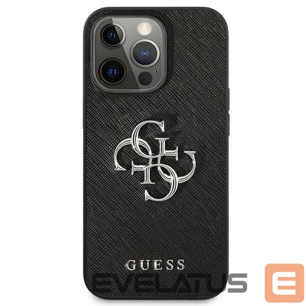 Citas preces Guess Guess Saffiano 4G Metal Logo case for iPhone 13 Pro / 13 6.1" - black