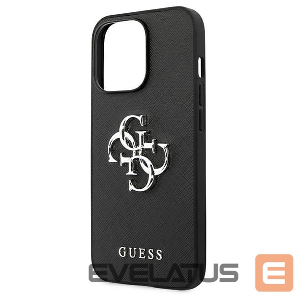 Citas preces Guess Guess Saffiano 4G Metal Logo case for iPhone 13 Pro / 13 6.1" - black