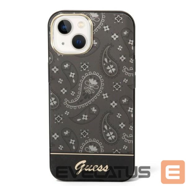 Citas preces Guess Guess Bandana Paisley Case for iPhone 14 / 15 / 13 6.1" - Black