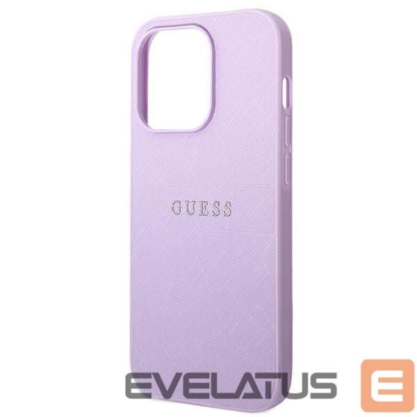 Citas preces Guess Guess Saffiano Strap Case for iPhone 14 Pro Max 6.7" - Purple