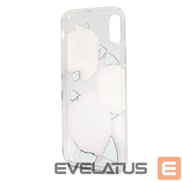 Citas preces Guess Guess Flower Desire Red Rose iPhone X Case - Transparent