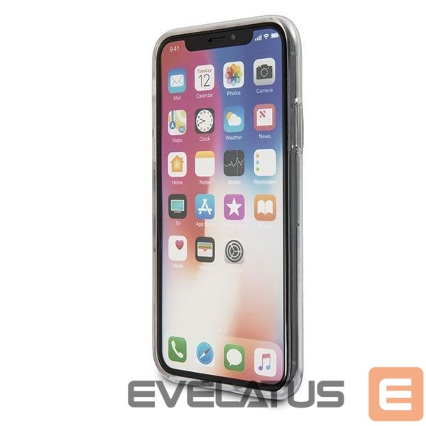 Citas preces Guess Guess Flower Desire Red Rose iPhone X Case - Transparent