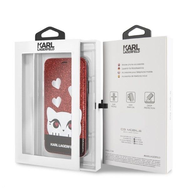 Citas preces Karl Lagerfeld Karl Lagerfeld Valentine iPhone X/XS Case - Red