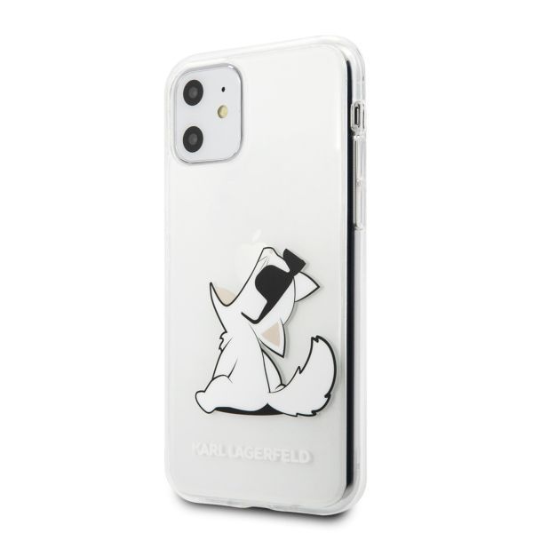 Citas preces Karl Lagerfeld Karl Lagerfeld Choupette Fun iPhone 11 / Xr Case - Transparent