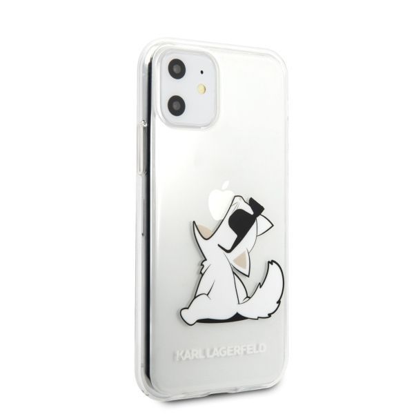 Citas preces Karl Lagerfeld Karl Lagerfeld Choupette Fun iPhone 11 / Xr Case - Transparent