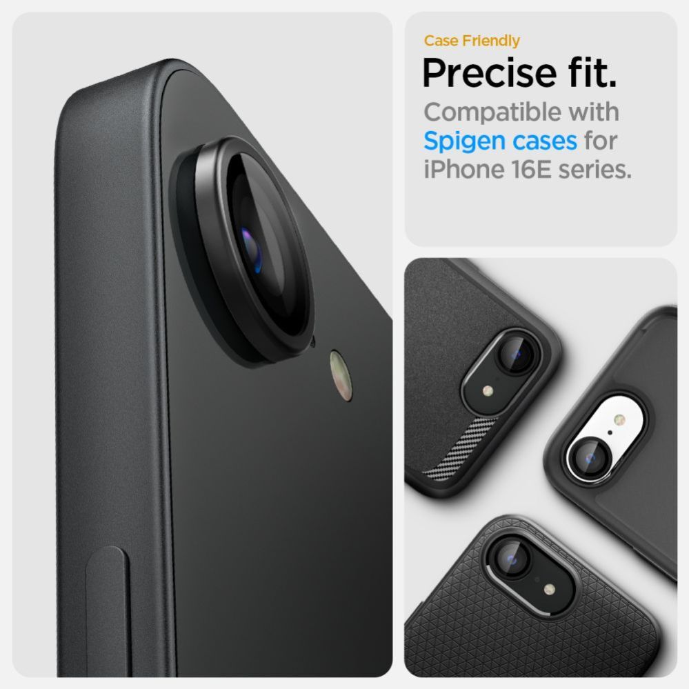 Muud kaubad Spigen Spigen Optik Pro GLAS.TR "Ez Fit" Camera Cover 2-pack for iPhone 16e - Black
