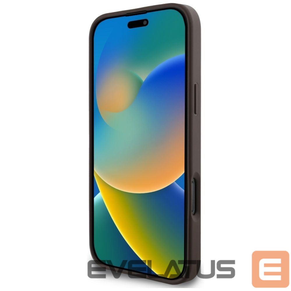 Citas preces Guess Guess 4G Stripes case with Magsafe wallet for iPhone 16 Pro Max brown